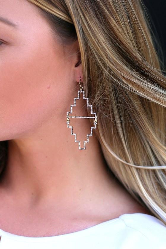 Boswell Gold And Pink Rhinestone Earrings | Lulus
