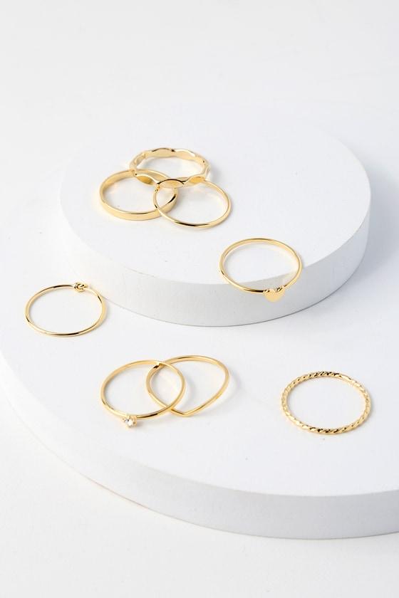 True Beauty Gold Ring Set | Lulus