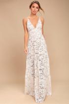 Dress The Population Dress The Population Melina White Lace Maxi Dress | Size X-large | 100% Polyester | Lulus