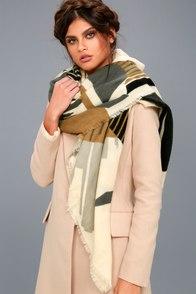 Lulus Brumal Blue And Beige Print Scarf