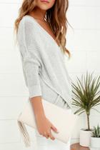 Lulu*s Love Of Finery Light Beige Clutch