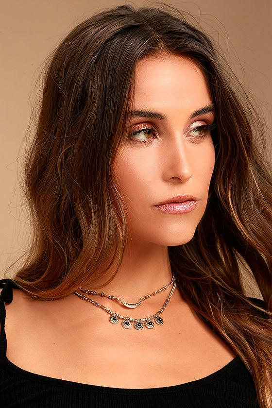 Lulus | Nature's Bounty Black And Gold Layered Necklace
