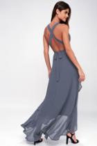 Wrap Of Luxury Denim Blue Convertible High-low Maxi Dress | Lulus