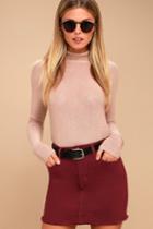 O2 Denim | Pop And Lock Wine Red Denim Mini Skirt | Lulus