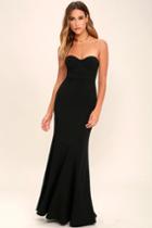 Lulus | For Infinity Black Strapless Maxi Dress | Size X-large | 100% Polyester