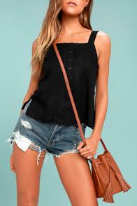Lulus Sweet Little Thing Brown Drawstring Bucket Bag