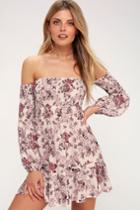 Kivari Flores White Floral Print Off-the-shoulder Mini Dress | Lulus