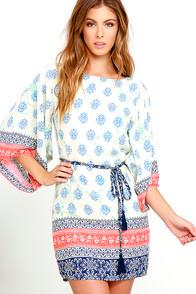 Lulus Citrus Avenue Cream Print Dress