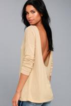 Afternoon Daydream Beige Backless Sweater | Lulus