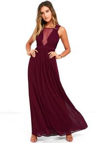 Lulus Dazzling Decadence Burgundy Maxi Dress