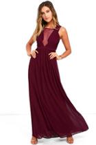 Lulus Dazzling Decadence Burgundy Maxi Dress