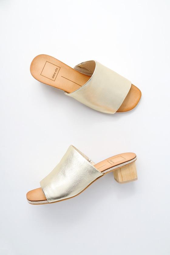 Dolce Vita Kaira Gold Leather Mules | Lulus