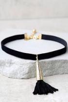 Vanessa Mooney Andie Gold And Black Velvet Choker Necklace