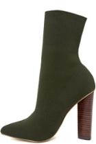 Steve Madden Capitol Olive Knit Mid-calf High Heel Boots