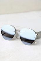 Lulus Bright Or Flight Silver And Grey Mirrored Aviator Sunglasses