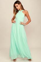 Lulus | Air Of Romance Mint Maxi Dress | Size X-small | Green | 100% Polyester