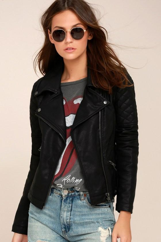 Signature 8 Right On Black Vegan Leather Moto Jacket | Lulus