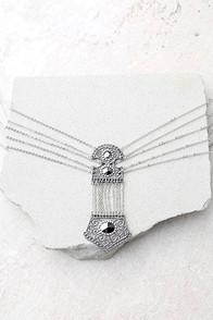 Lulus Spellbinding Silver Statement Necklace
