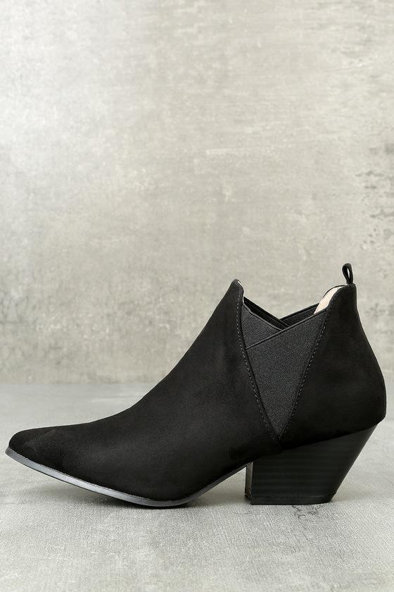 Qupid Layna Black Suede Ankle Booties | Lulus