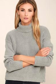 Rhythm Snowflake Grey Turtleneck Sweater