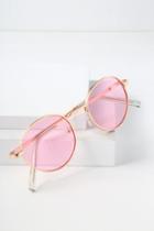 Be Yourself Gold And Pink Sunglasses | Lulus