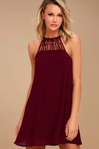 Lulus Tell Me Plum Purple Swing Dress