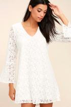 Lucy Love Wild Child White Lace Long Sleeve Dress