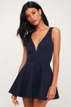 I Feel Good Navy Blue Skort Dress | Lulus