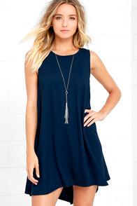 Bb Dakota Kenmore Navy Blue Swing Dress