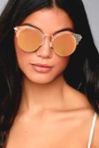Lulus | Livin' Easy Rose Gold Mirrored Sunglasses