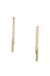 Lulu*s Glimpse Of Glam Gold Threader Earrings
