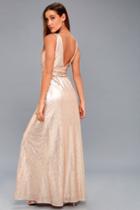 Fan Favorite Matte Rose Gold Sequin Maxi Dress | Lulus