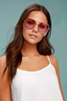 Lulus | Clementine Gold And Pink Sunglasses