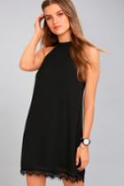 Lulus | Bywater Black Lace Swing Dress | Size Small | 100% Polyester