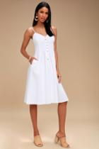 Rolla's Eve White Button-up Midi Dress | Lulus
