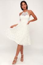 My Kingdom White Lace Midi Dress | Lulus