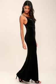 Lulus Sorceress Black Velvet Maxi Dress