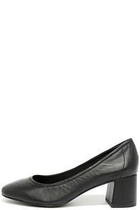 Steve Madden Tomorrow Black Leather Block Heels