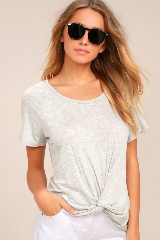 Lush Basic Is Best Heather Grey Tee | Lulus
