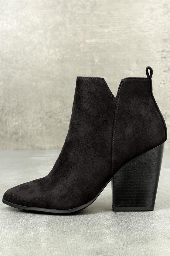 City Classified | Marissa Black Suede Ankle Booties | Size 10 | Vegan Friendly | Lulus