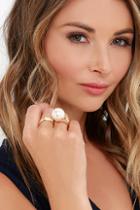 Icco Pearl Of Wisdom Gold And Pearl Two-finger Ring
