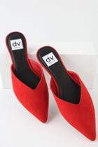 Dv By Dolce Vita Alert Red Stella Suede Pointed-toe Mules | Lulus