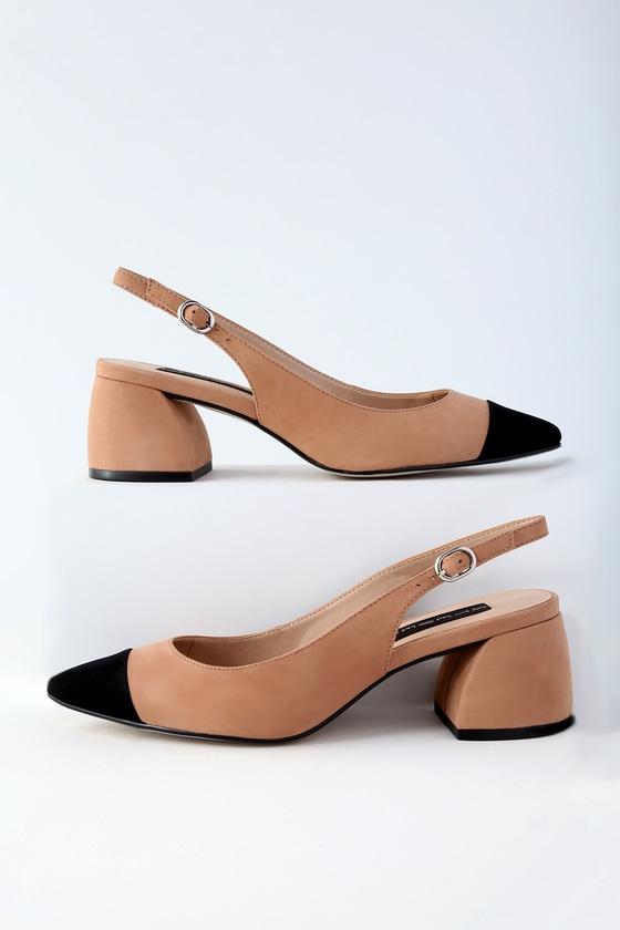 Steven Agent Tan Multi Leather Slingback Pumps | Lulus