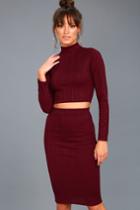 Lulus | My Way Plum Purple Two-piece Long Sleeve Dress | Size Small