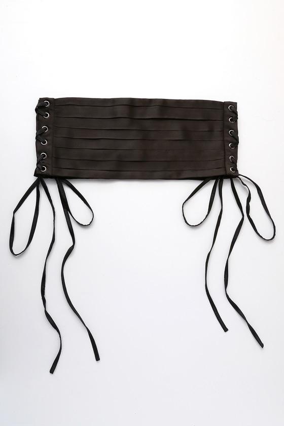 New Friends Colony | Betty Black Lace-up Corset Belt | 100% Polyester | Lulus