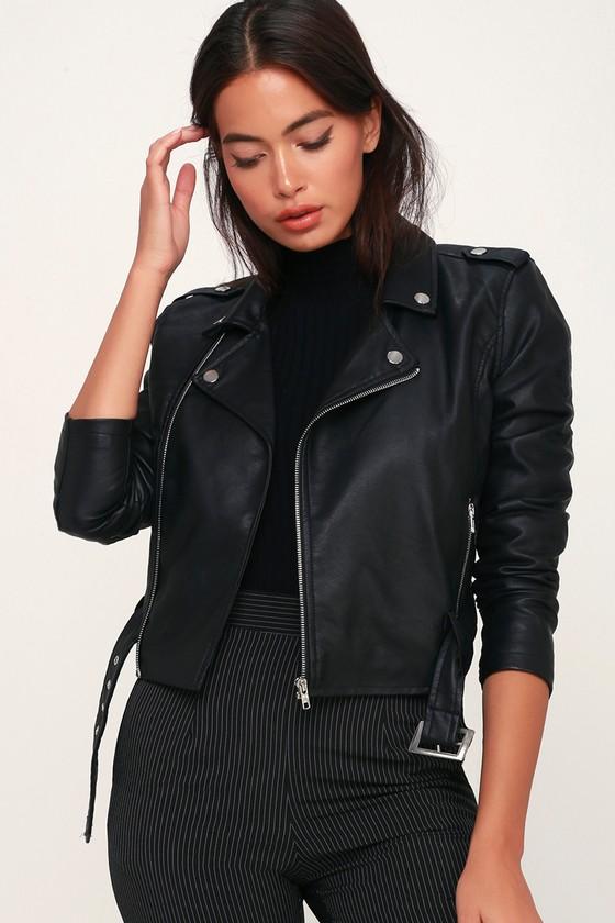 26 International Looking For Adventure Black Vegan Leather Moto Jacket | Lulus
