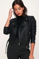 26 International Looking For Adventure Black Vegan Leather Moto Jacket | Lulus