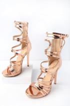 Marisa Rose Gold Caged Heels | Lulus