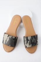 Dawn Camo Print Slide Sandal Heels | Lulus