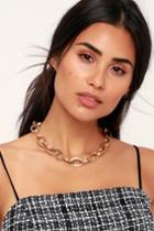 Little Treasures Gold Oversized Chain Necklace | Lulus